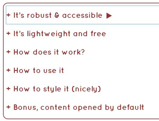 jQuery Accessible Accordion System